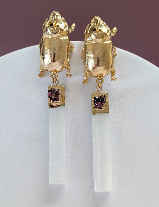 Beetle Drop Earrings