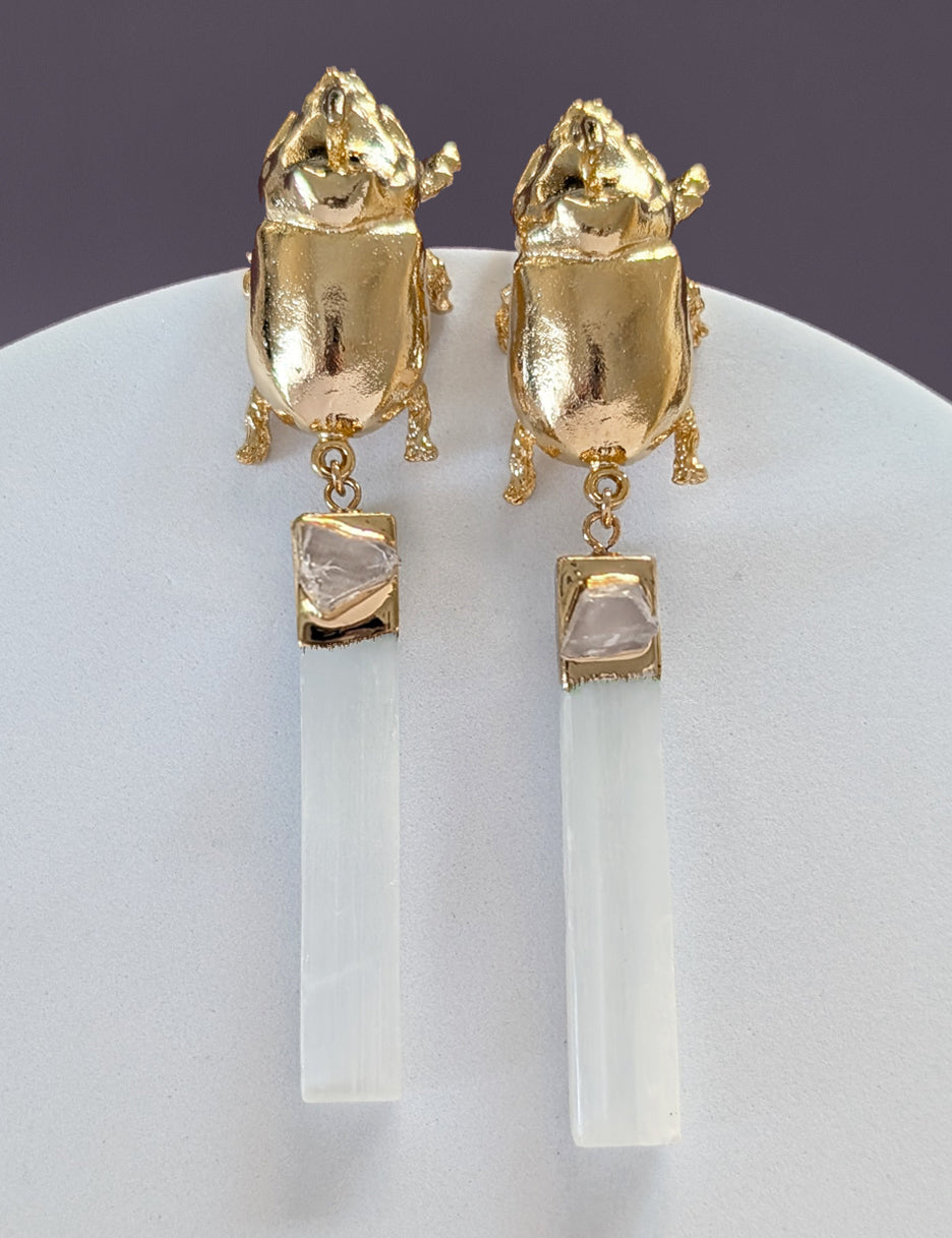 Beetle Drop Earrings