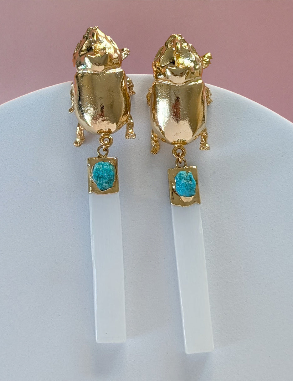 Beetle Drop Earrings