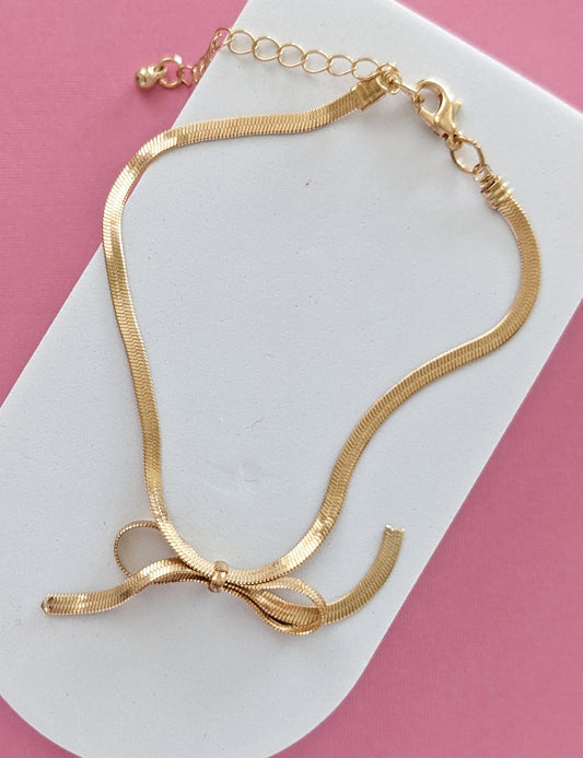 Bow Herringbone Bracelet