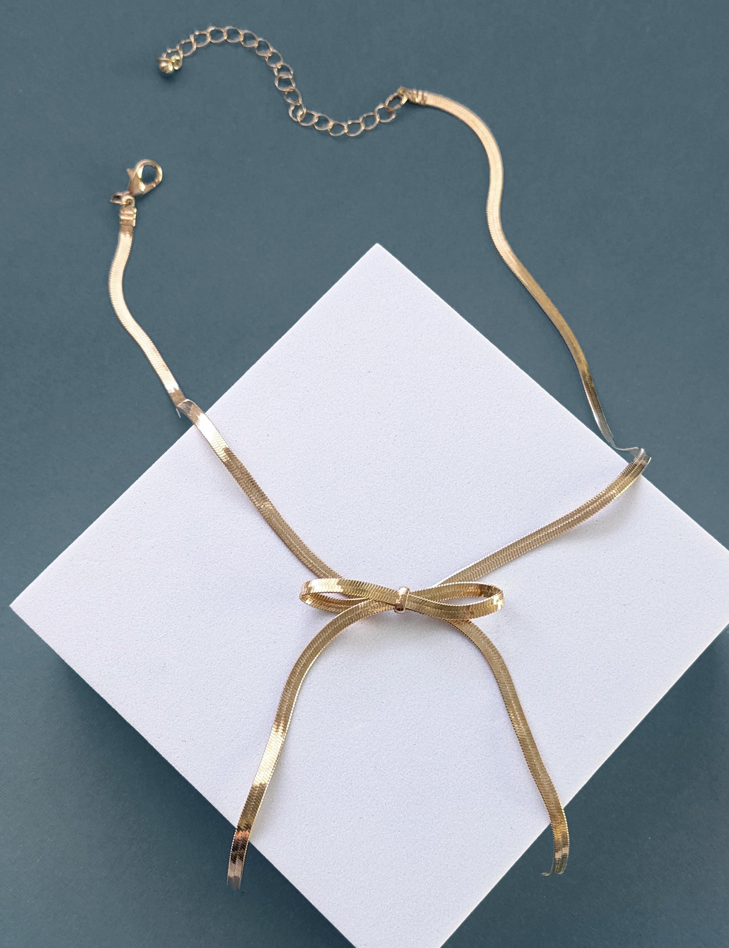 Bow Herringbone Necklace