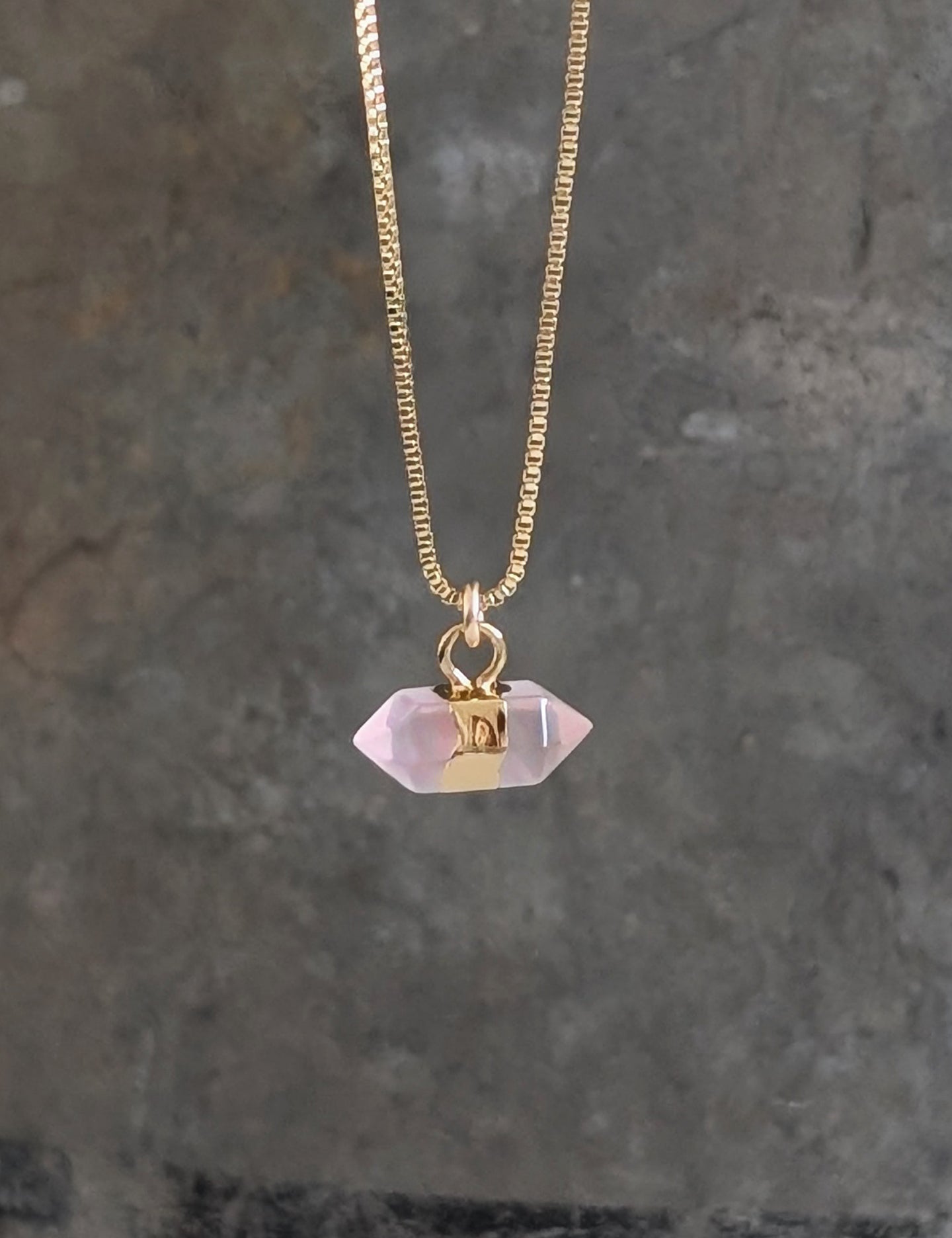 Double Point Gemstone Necklace