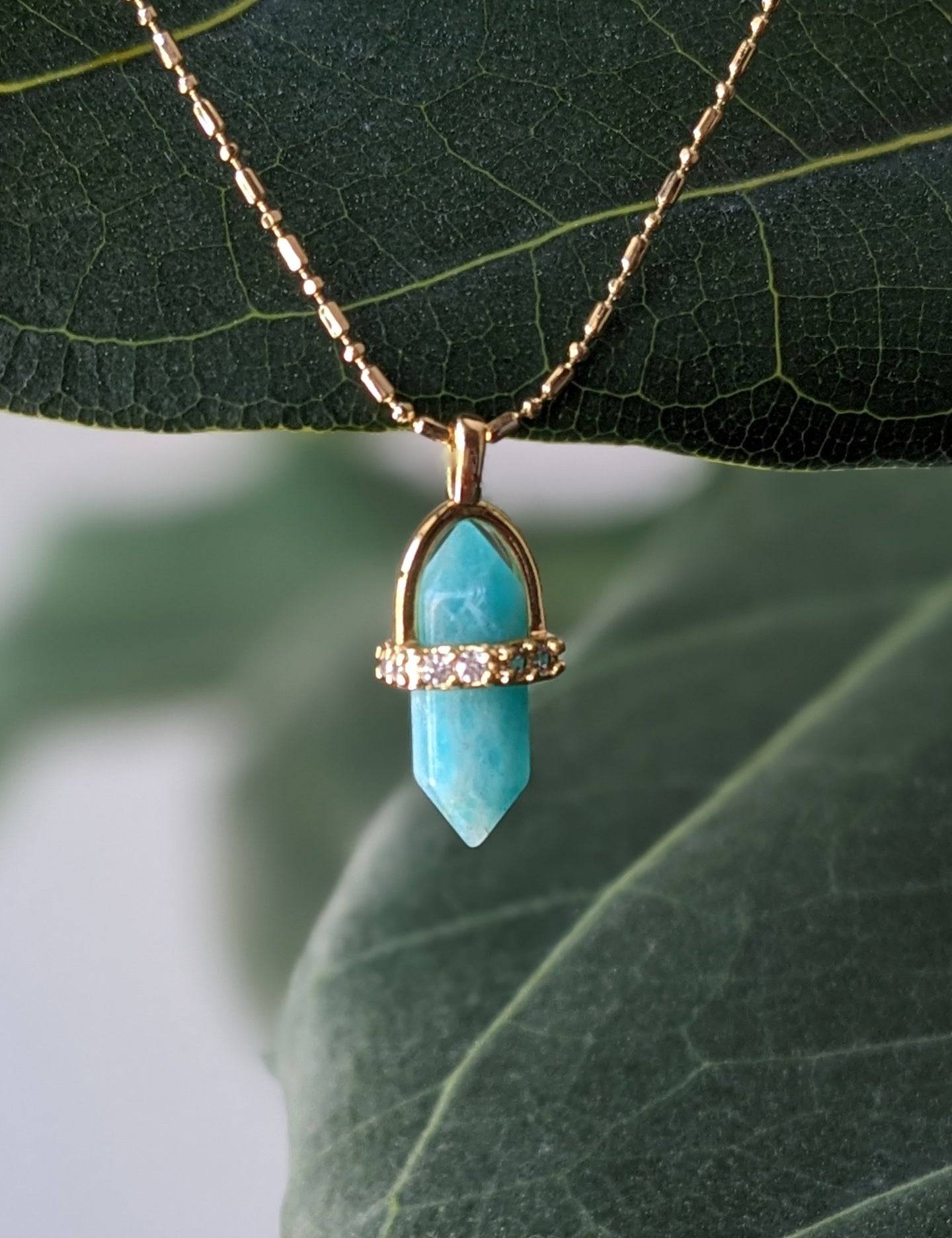 Gemstone Harness Point Necklace