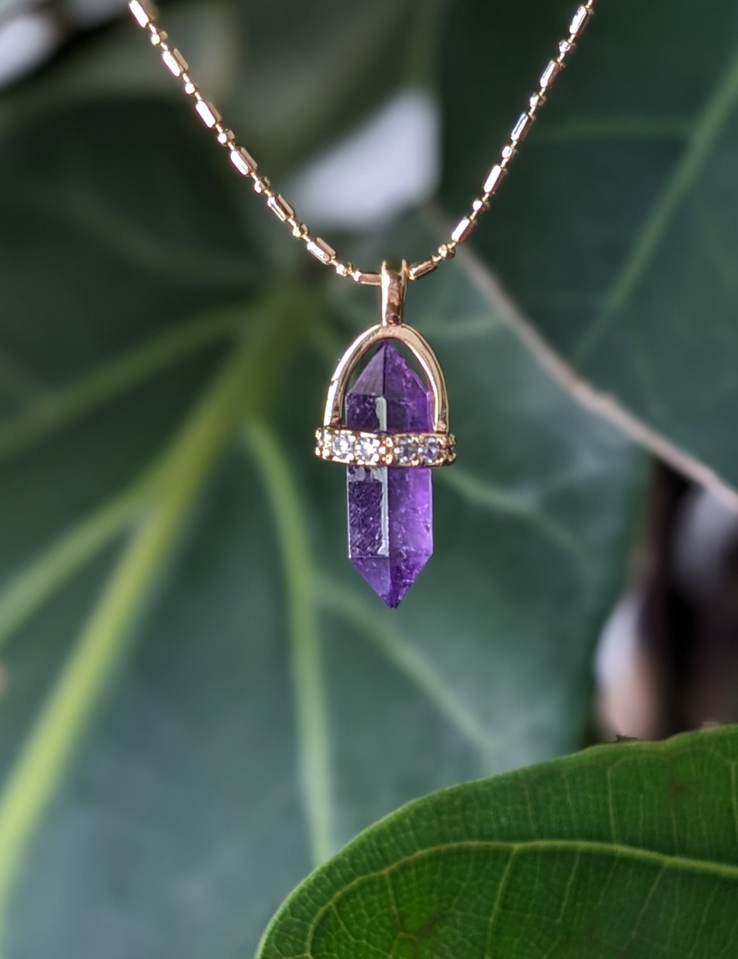 Gemstone Harness Point Necklace