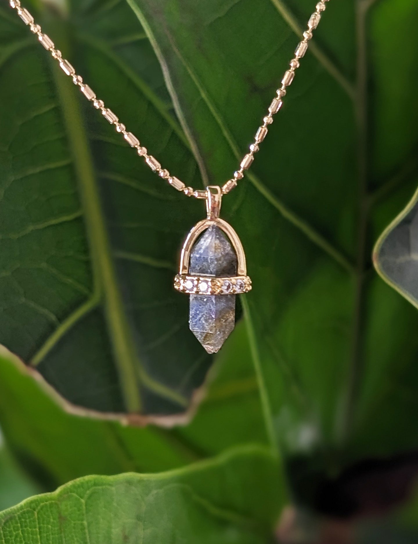 Gemstone Harness Point Necklace