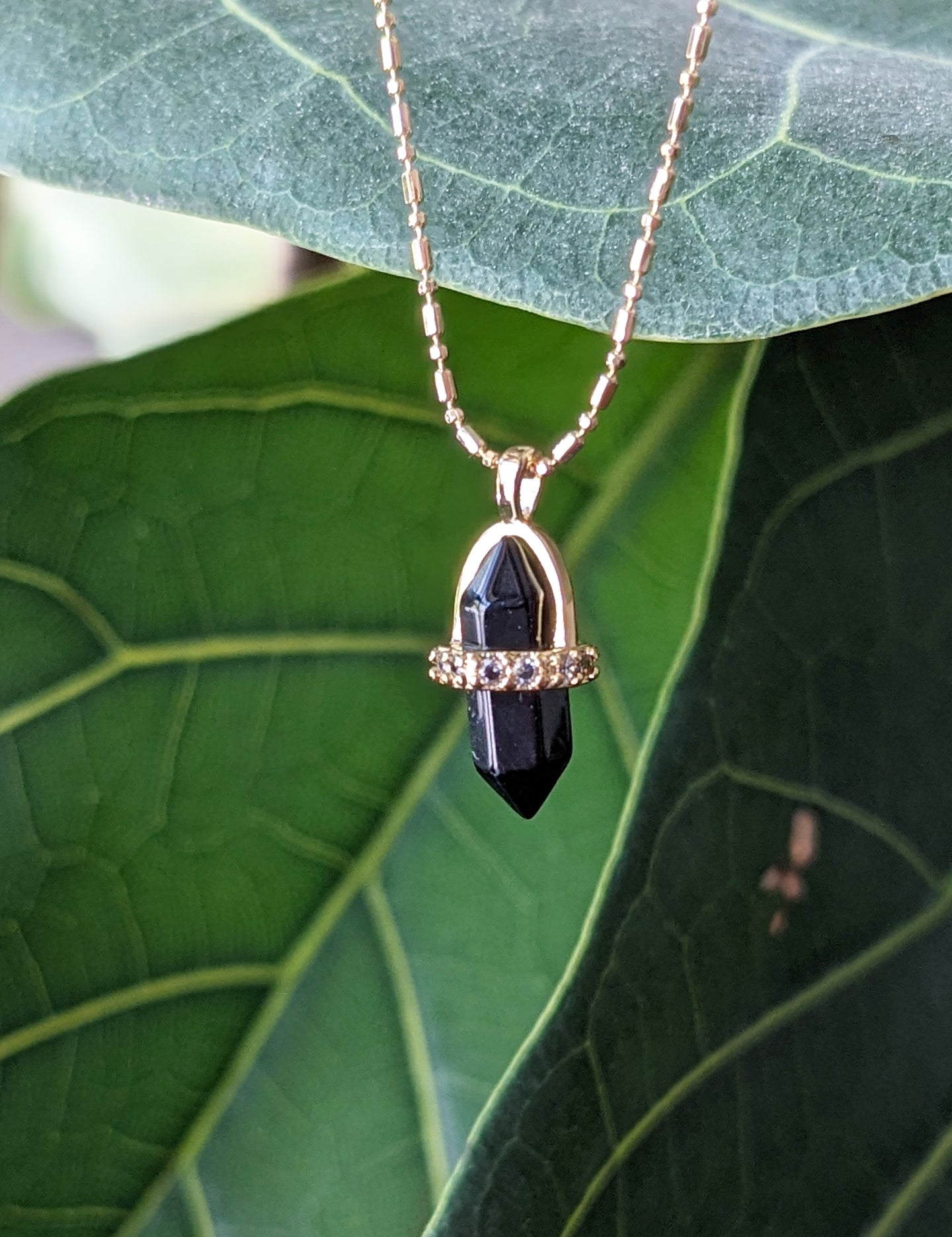 Gemstone Harness Point Necklace