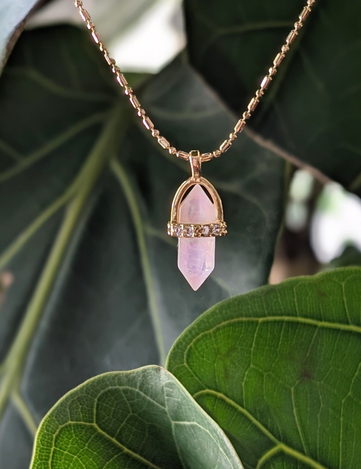 Gemstone Harness Point Necklace