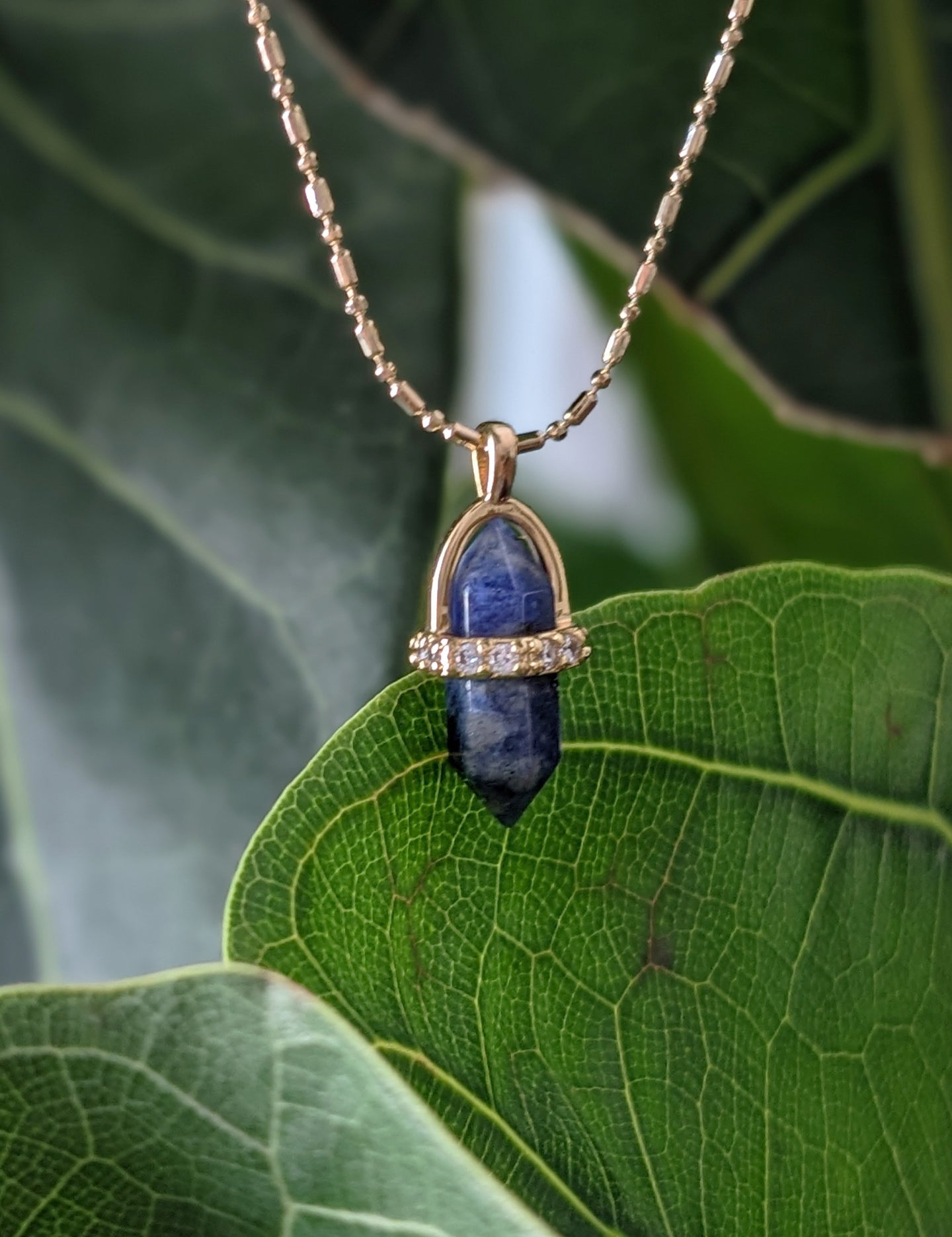 Gemstone Harness Point Necklace