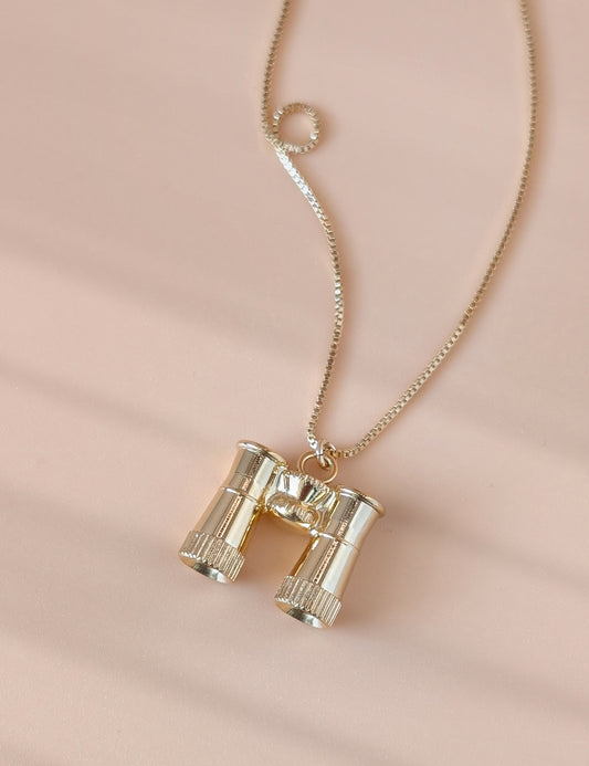 Binoculars Charm Necklace