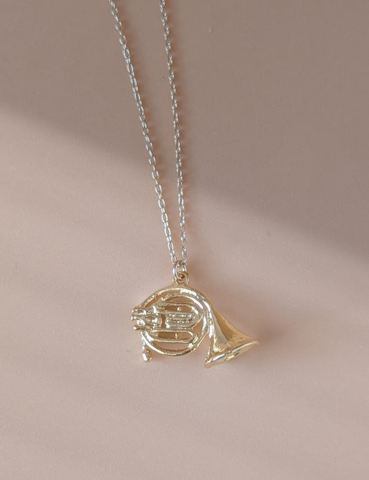 French Horn Charm Necklace