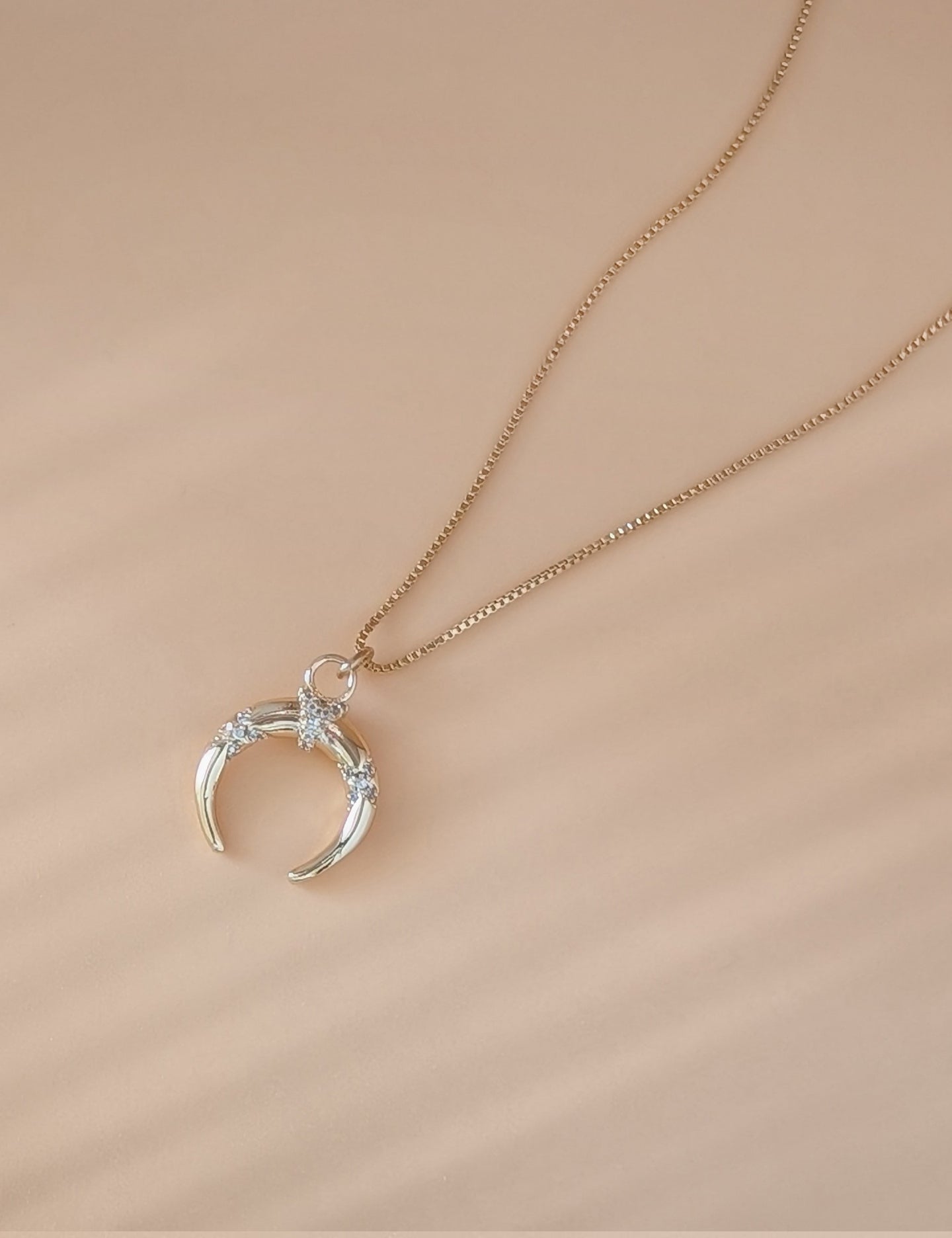 Pave Crescent Necklace