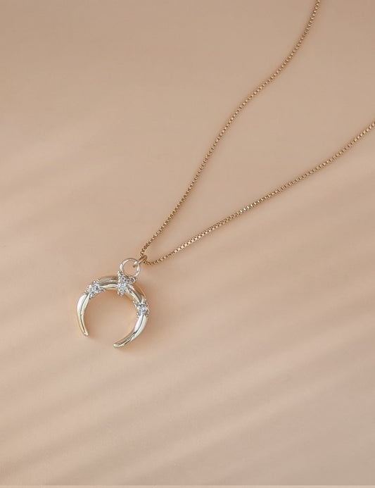 Pave Crescent Necklace
