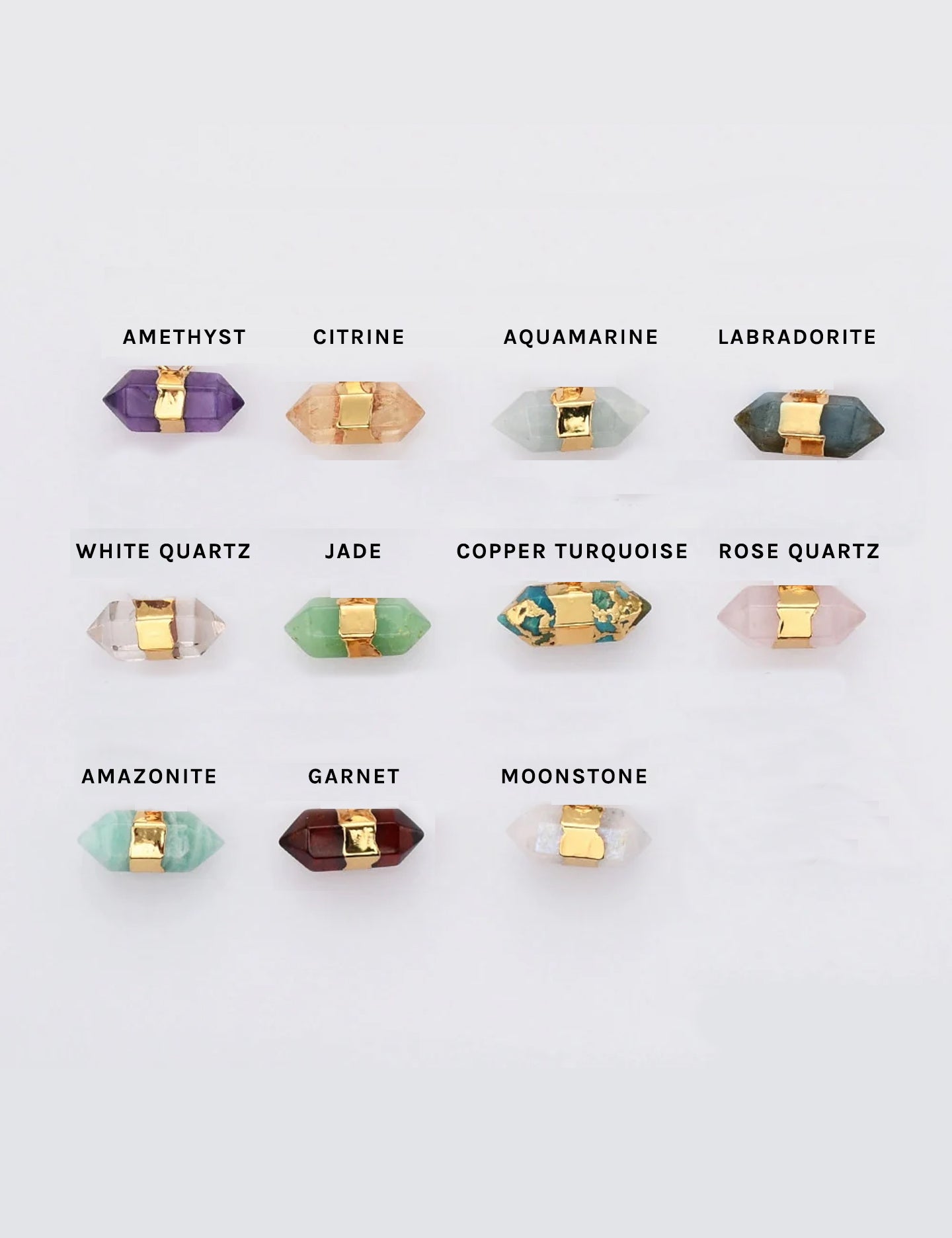 Double Point Gemstone Charms