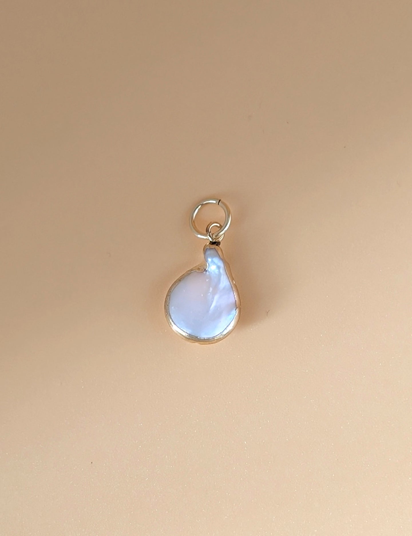 Gold Rim Pearl Charm