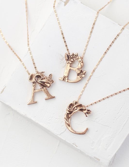Botanical Initial Necklace