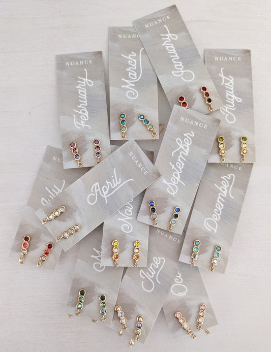 Color Block Birthstone Earrings | More Colors
