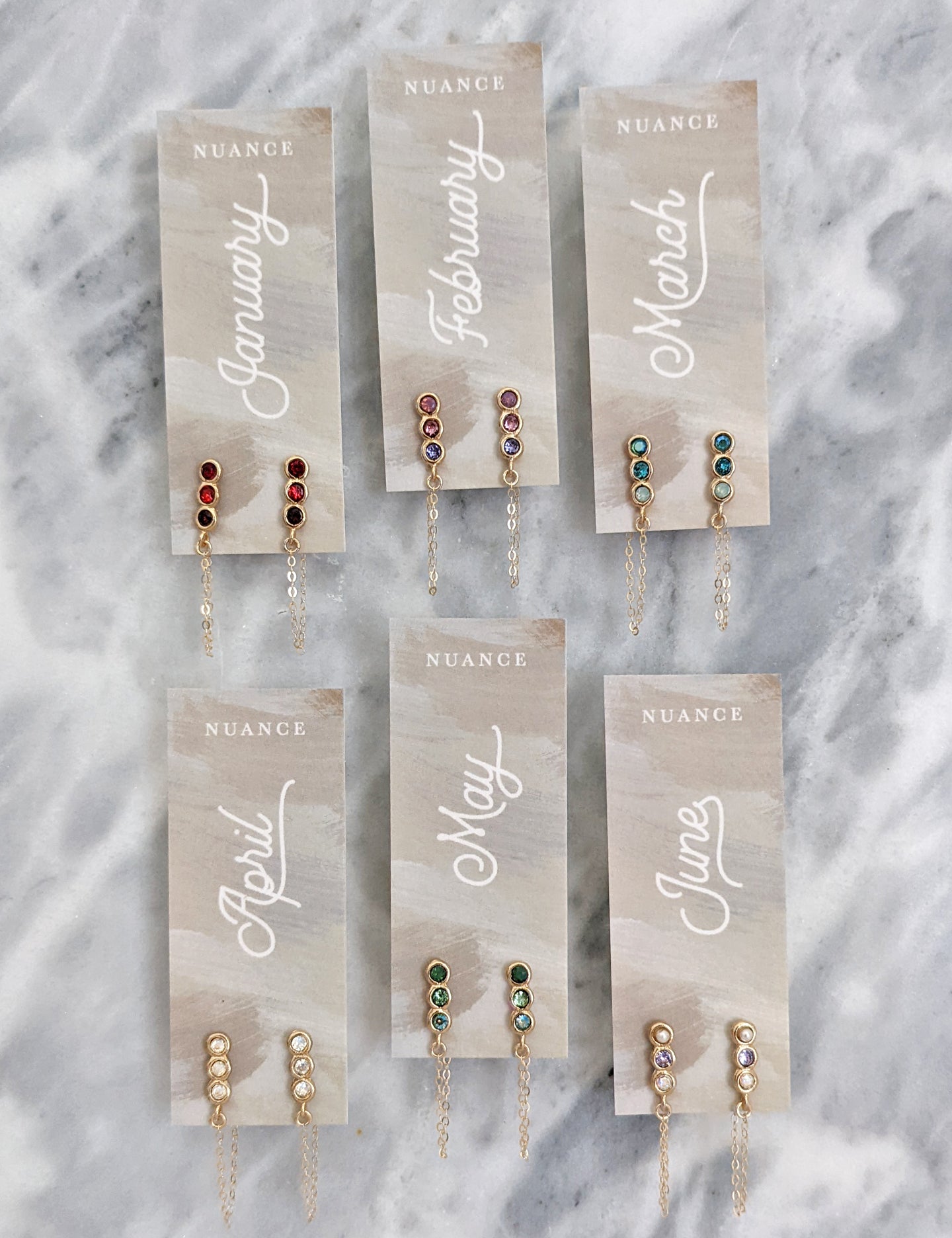 Color Block Birthstone Earrings | More Colors