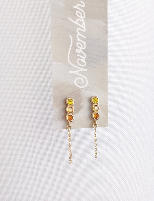 Color Block Birthstone Earrings | More Colors