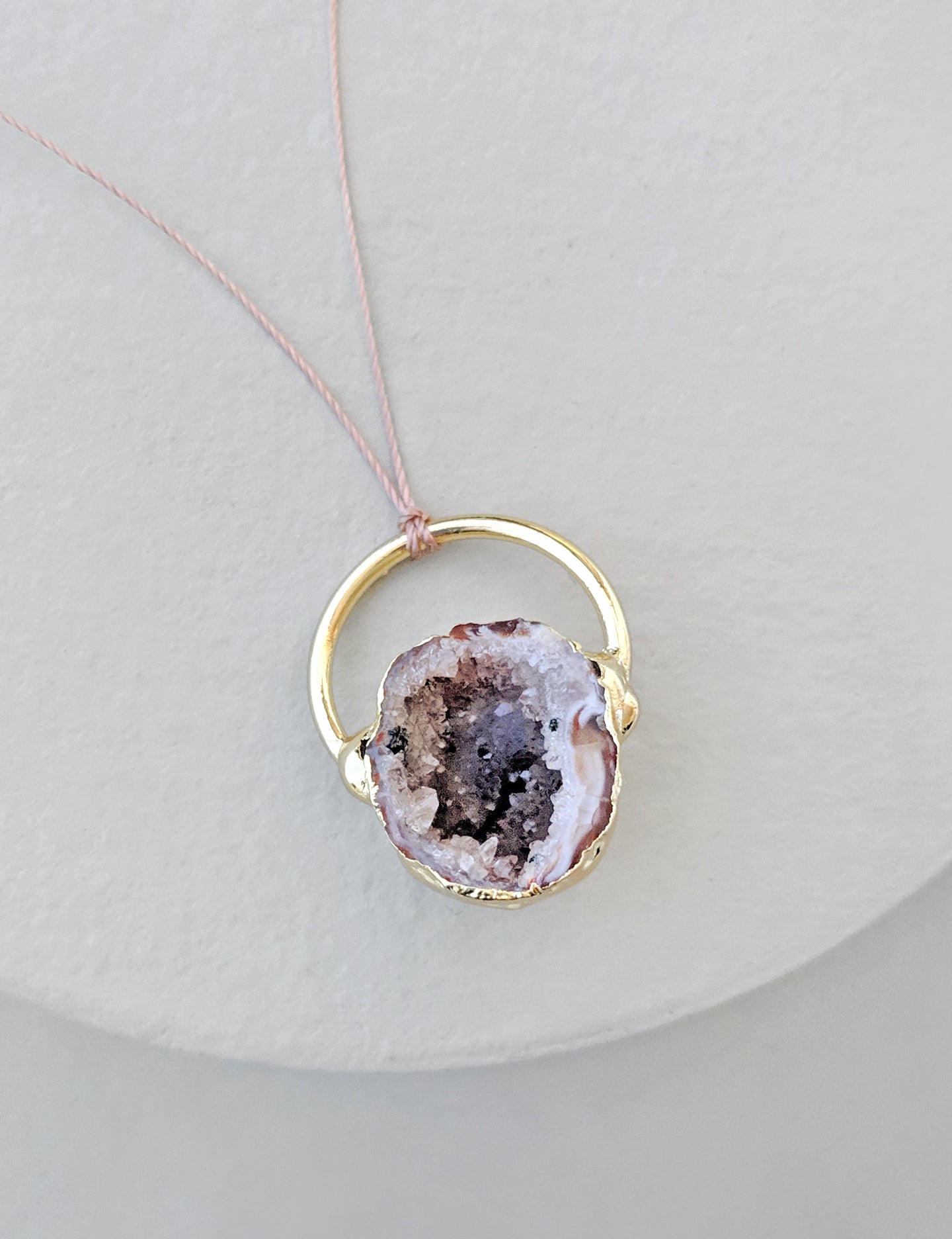 Geode Cave Ring Necklace