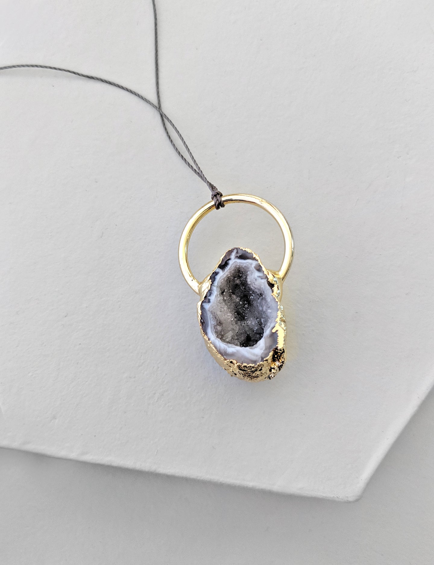 Geode Cave Ring Necklace