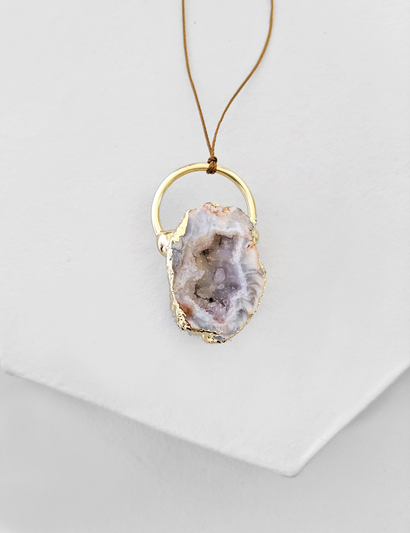 Geode Cave Ring Necklace