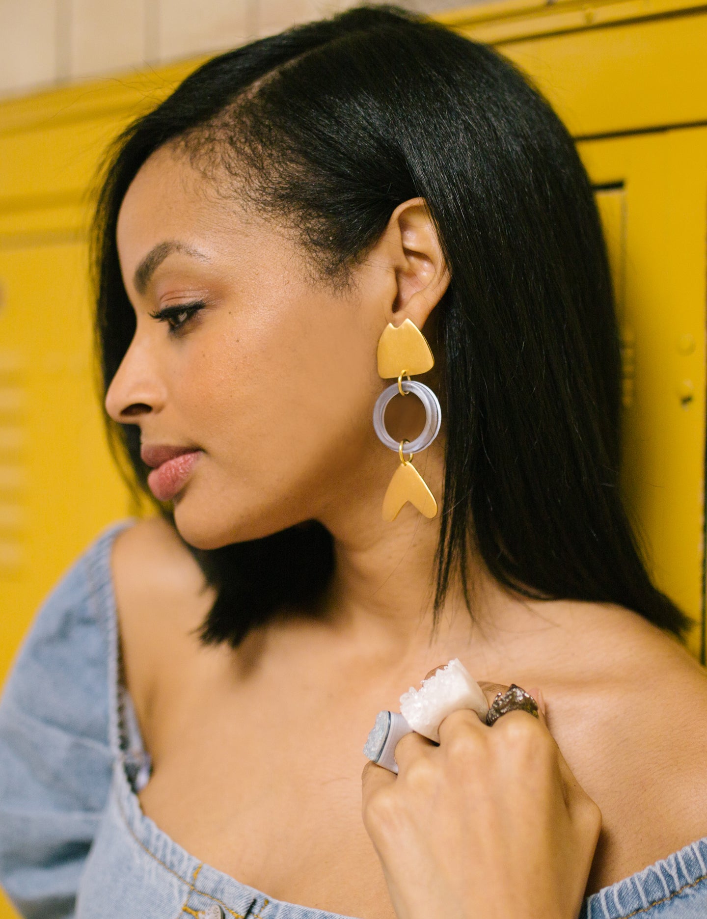 Fish Cutout Earring - Glass