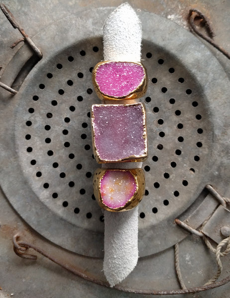 Gold Druzy Ring