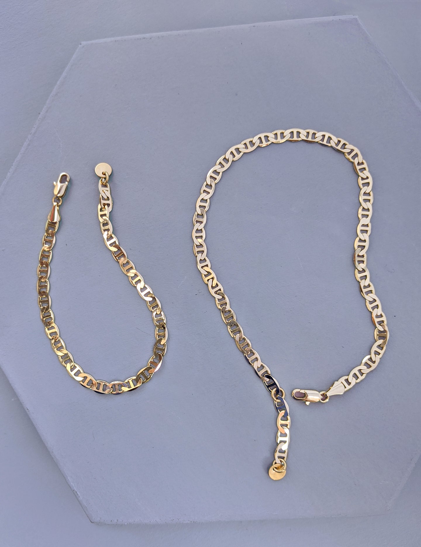 Tab Chain Bracelet + Anklet (Set)