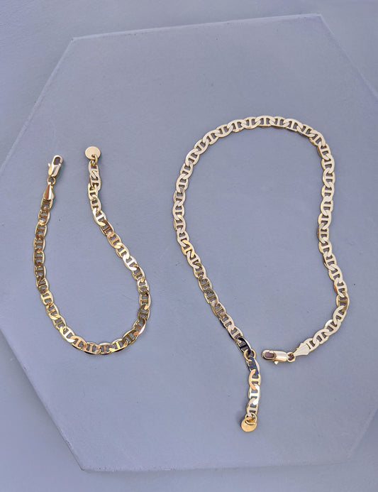 Tab Chain Bracelet + Anklet (Set)