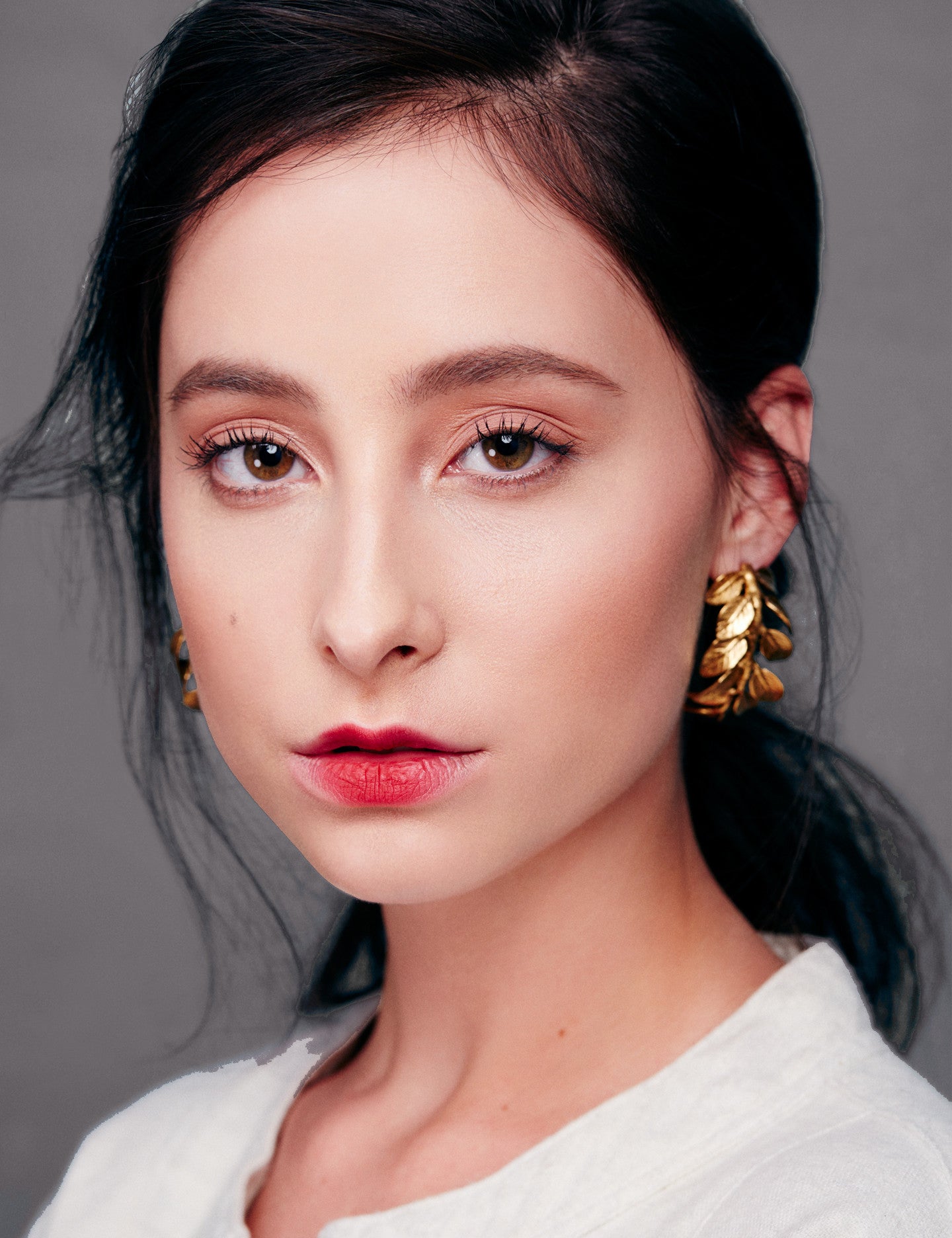 Gold Plated Leaf Earrings