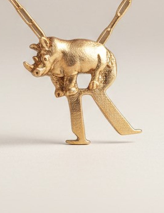 Animal Initial Necklace