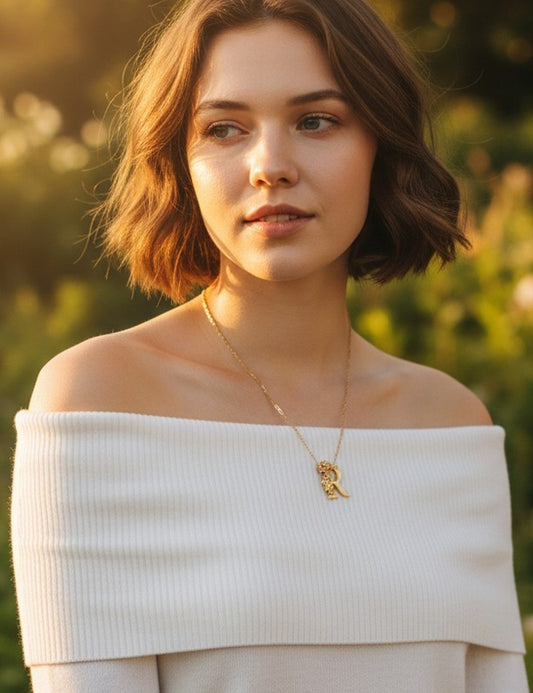 Botanical Initial Necklace