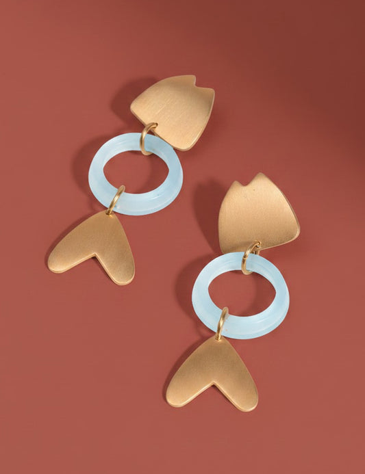Fish Cutout Earring - Glass