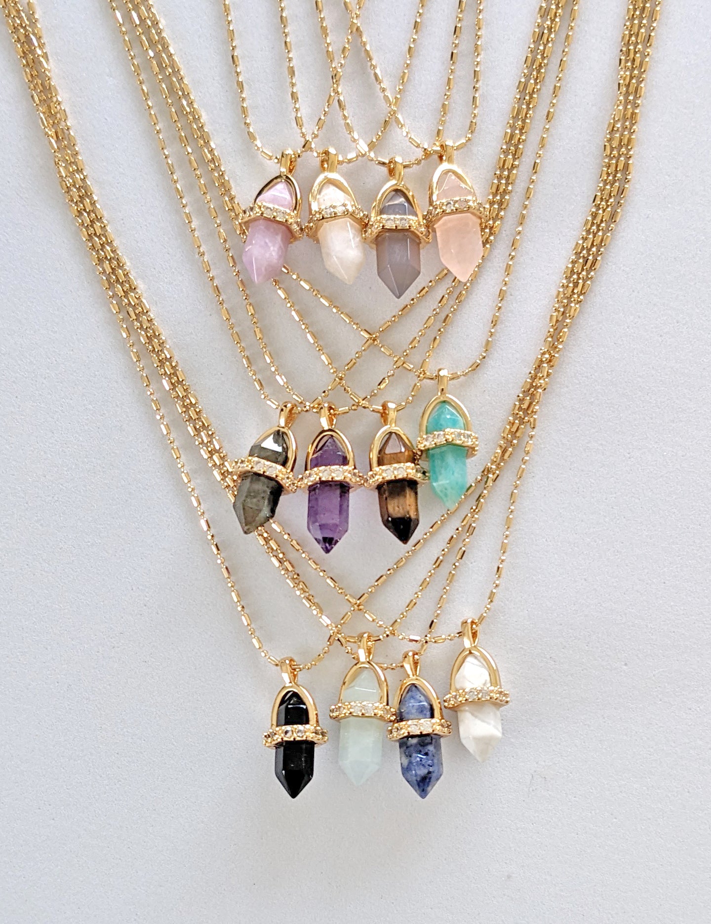 Gemstone Harness Point Necklace