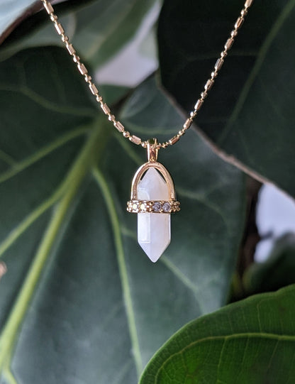 Gemstone Harness Point Necklace
