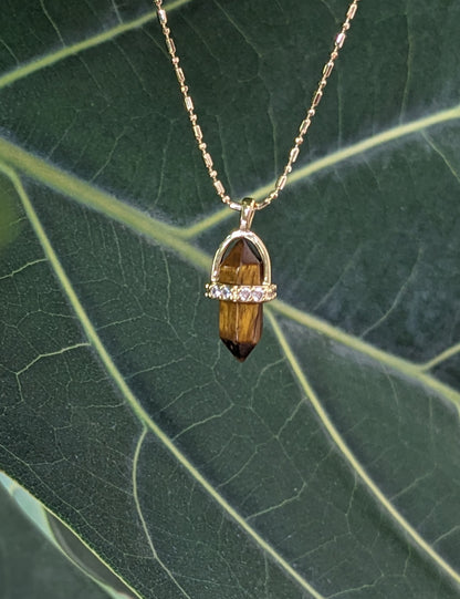 Gemstone Harness Point Necklace