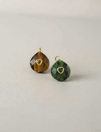Inset Gemstone Charm - Small | Options
