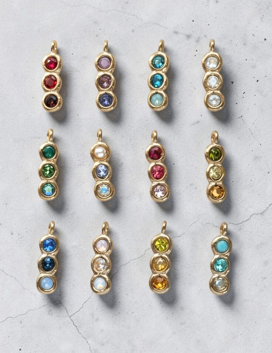 Colorblock Birthstone Charm