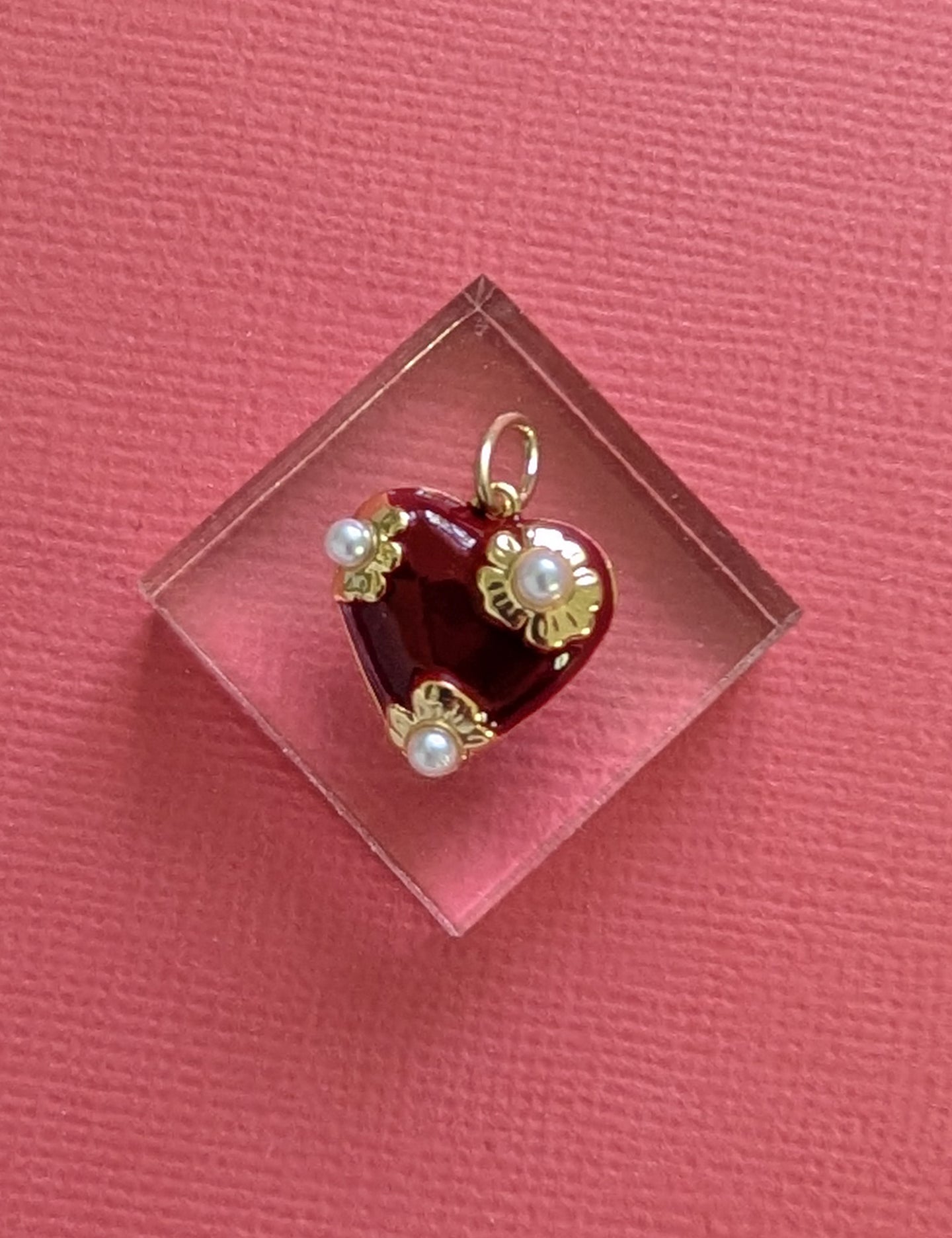 Pearl Stud Heart Charm