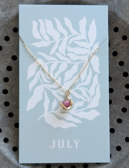 Snail Birthstone Necklace