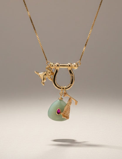 U Bar Charm Holder Necklace