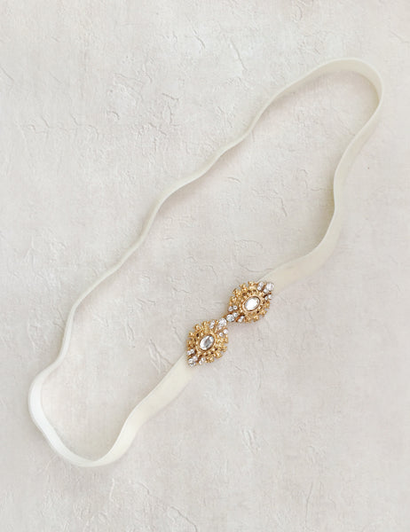 Velvet Headband - White