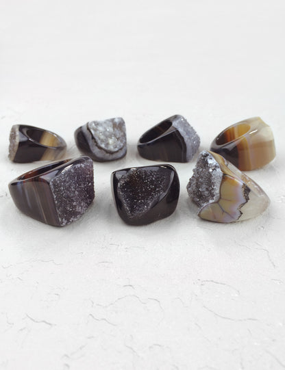 Natural Stone Druzy Ring | More Colors
