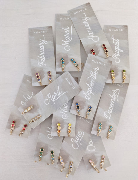 Color Block Birthstone Earrings | More Colors
