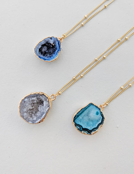 Gold-Filled Geode Cave Necklace