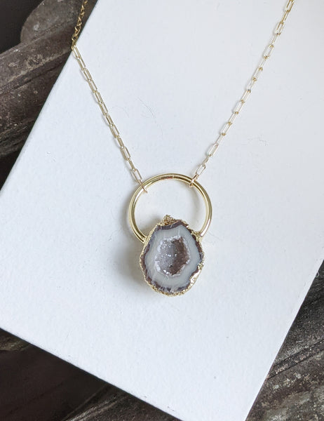 Geode Cave Ring Necklace