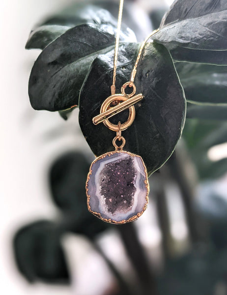 Gold-Filled Geode Cave Necklace
