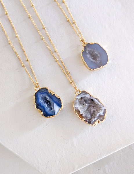 Gold-Filled Geode Cave Necklace