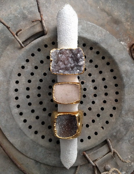 Gold Druzy Ring