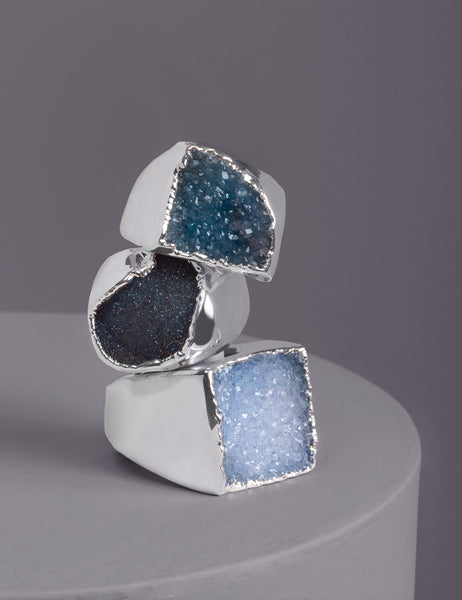 Silver Druzy Rings | More Colors